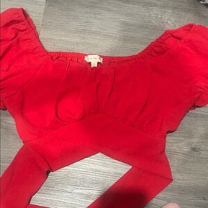 Elegant Red Off-Shoulder Blouse